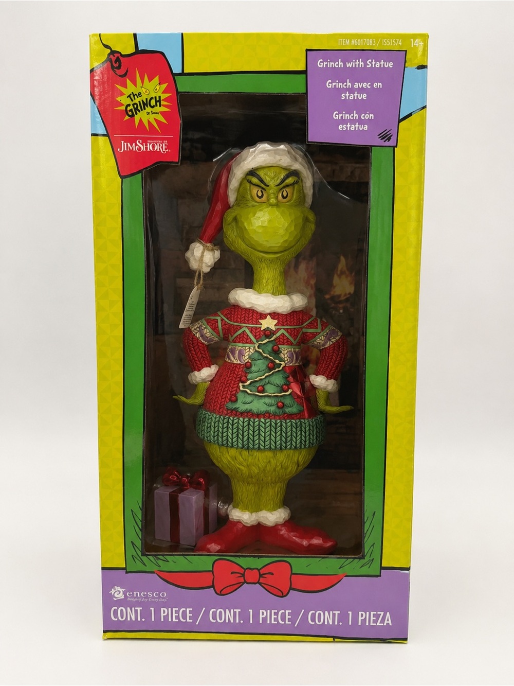 Jim Shore Grinch Holiday Figure - Green, Red, White